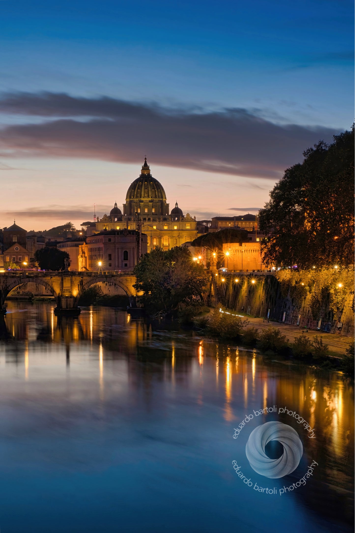 Rome Italy - Ponte Sant'Angelo at Sunset XIII - Eduardo Bartoli Fine Art Photography